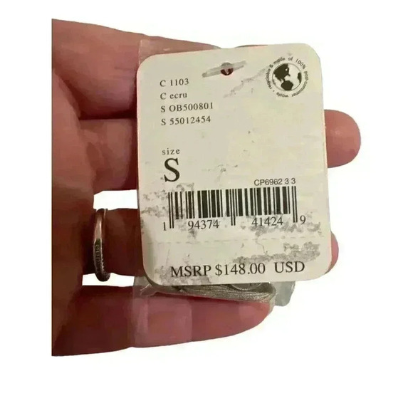 Free People Military Button and Zip Up Winter Jacket in Ivory, Size SP, NWT - Picture 9 of 12